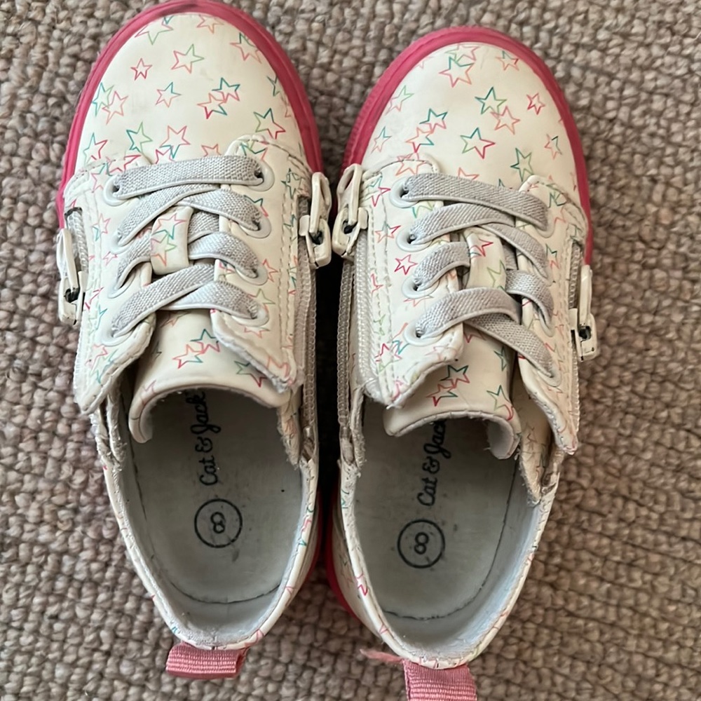 Pink zip up shoes